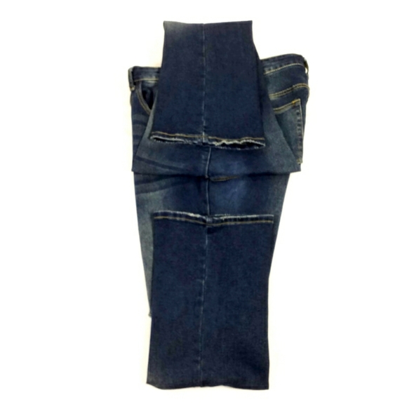 Lucky & Blessed Dark Wash Mid-Rise Boyfriend Destructed Knee Jeans Womens 18 - Picture 5 of 13